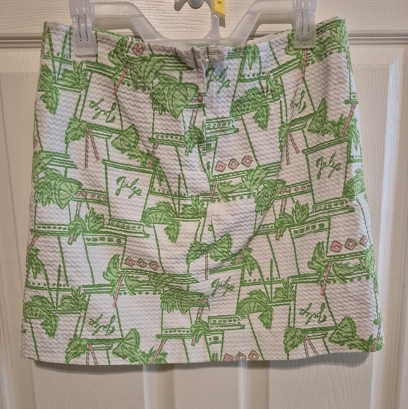 Lilly Pulitzer Just Add Mint Julep Kentucky Derby Print Cotton Skirt - Picture 4 of 8